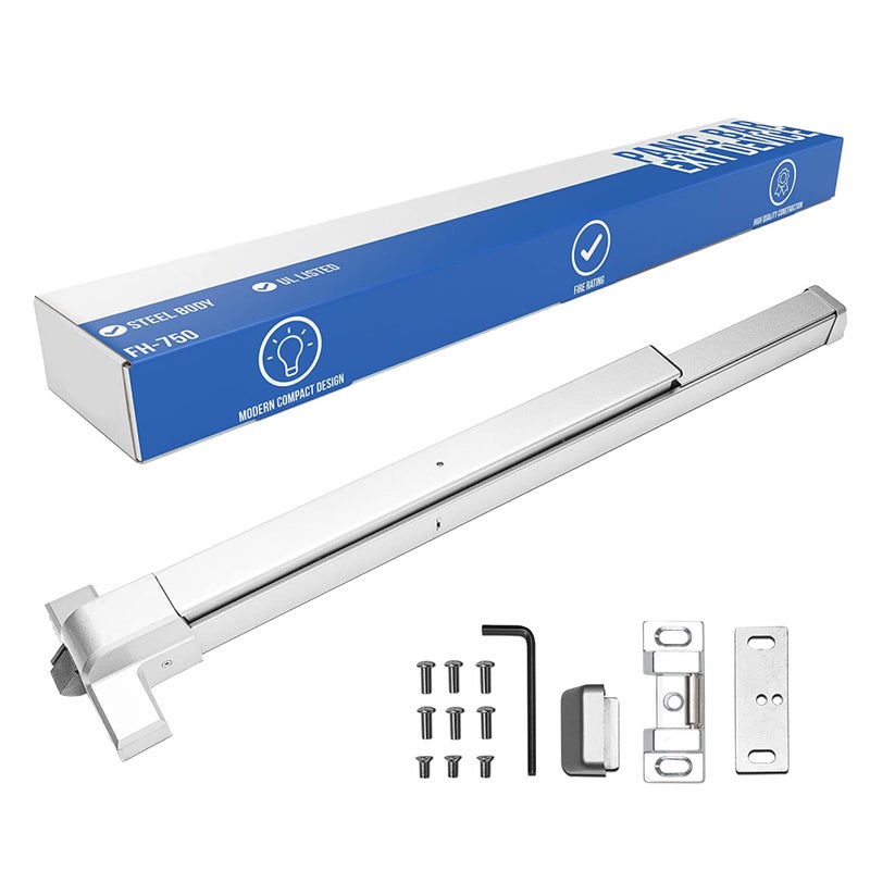 FORTSTRONG Push Bar Panic Exit Device (Black) - Panic Bars for Exit Doors - UL Listed Grade 1 ADA Emergency Exit Door Push Bar Certified - FS-750B - Image 1